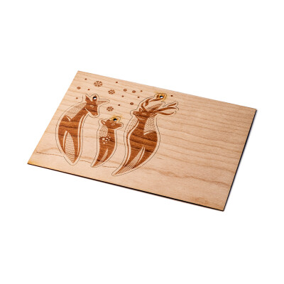 HEISSER HIRSCH - Grußkarte aus Holz